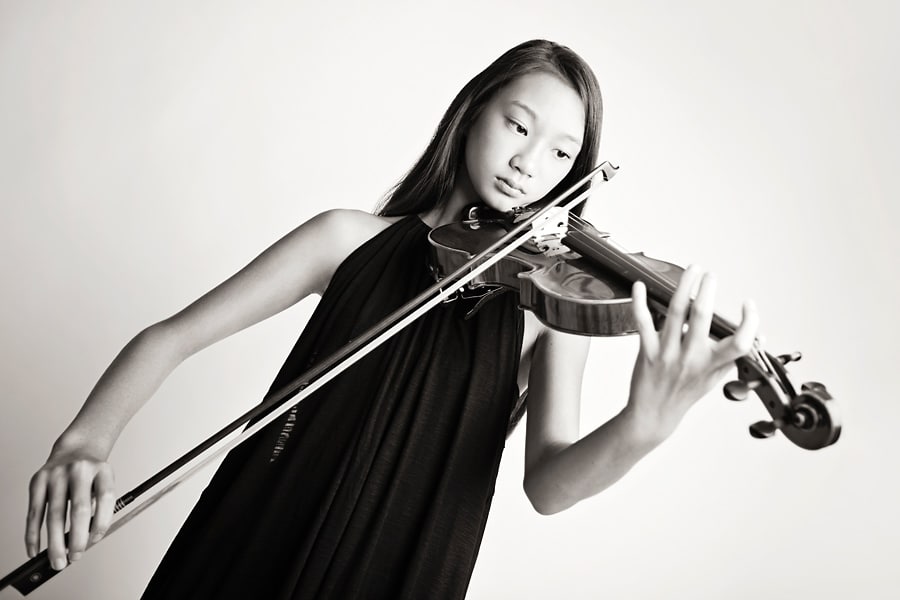 A Photo Session for a Young Violinist Virtuoso