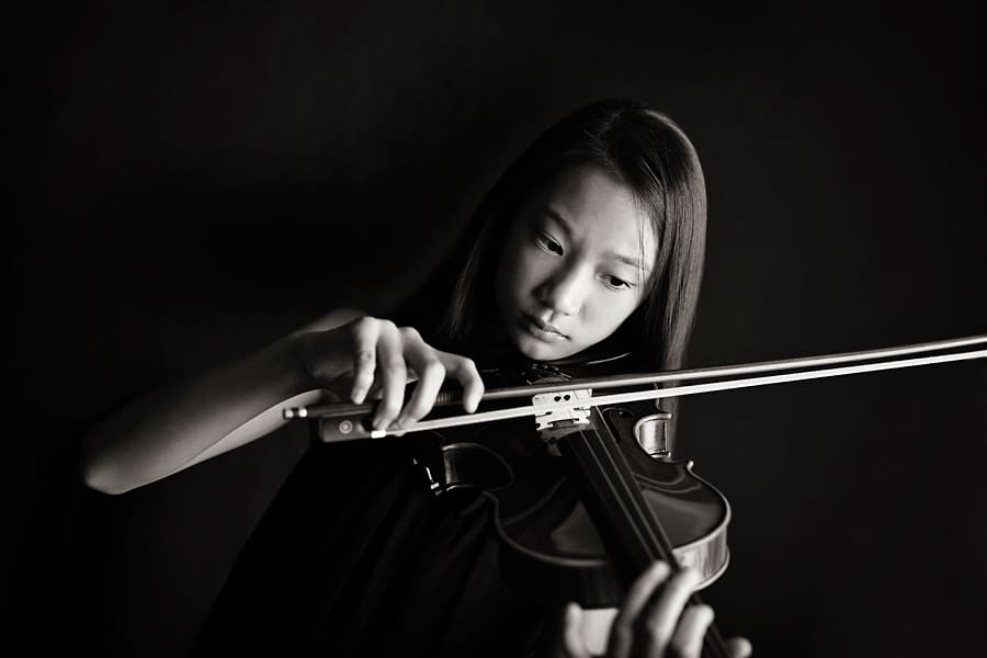 A Photo Session for a Young Violinist Virtuoso