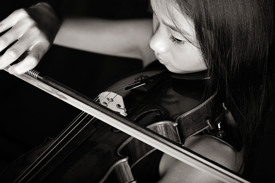 A Photo Session for a Young Violinist Virtuoso