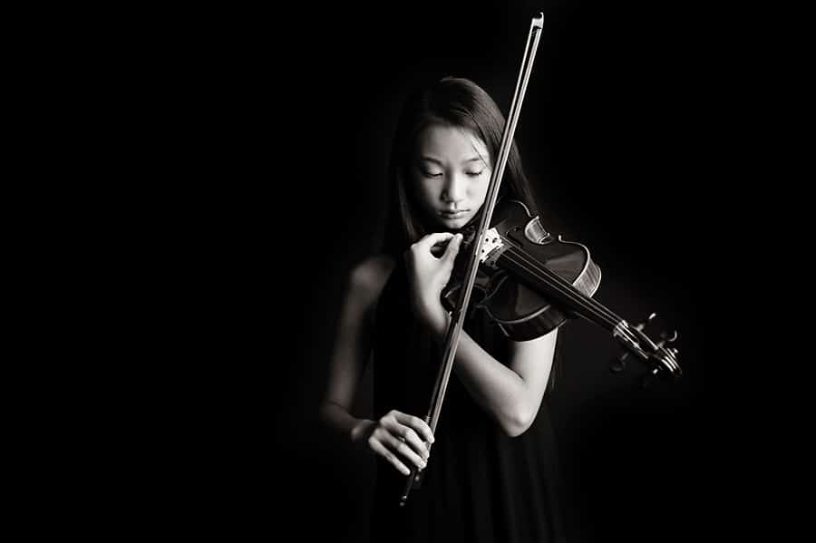 A Photo Session for a Young Violinist Virtuoso