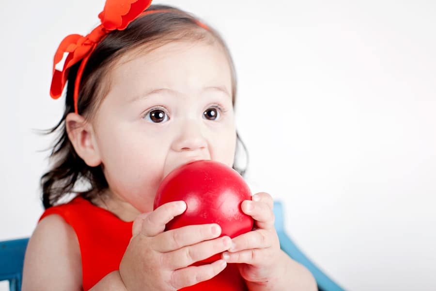 beautiful 1 year old girl in private studio