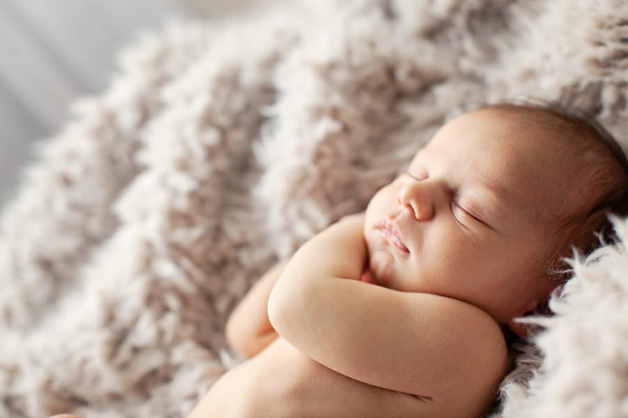 sleeping angel makes for a relaxed shoot in private studio