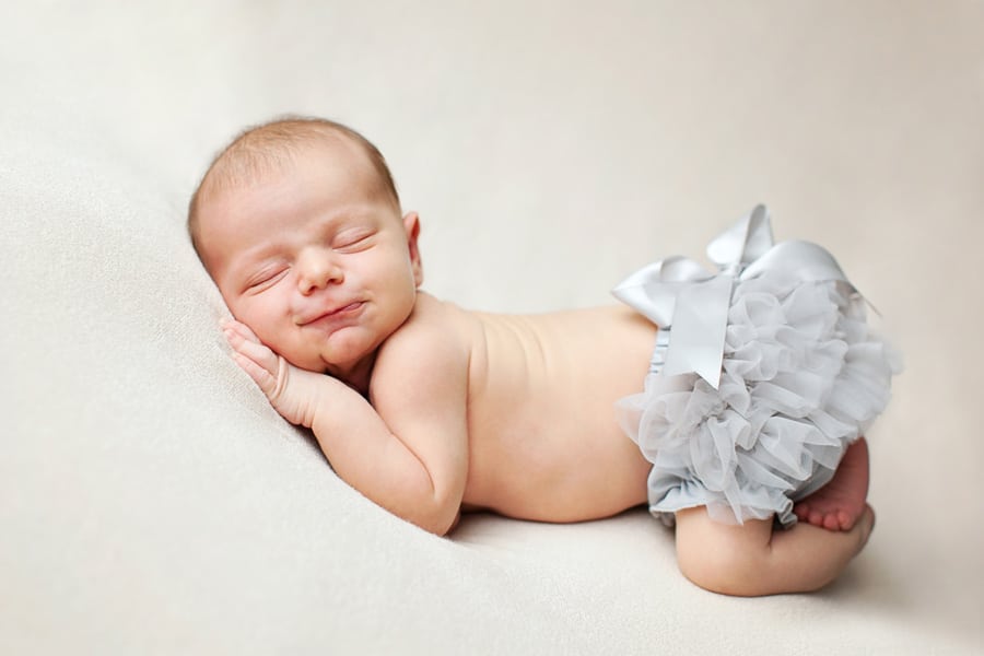 sleeping angel makes for a relaxed shoot in private studio