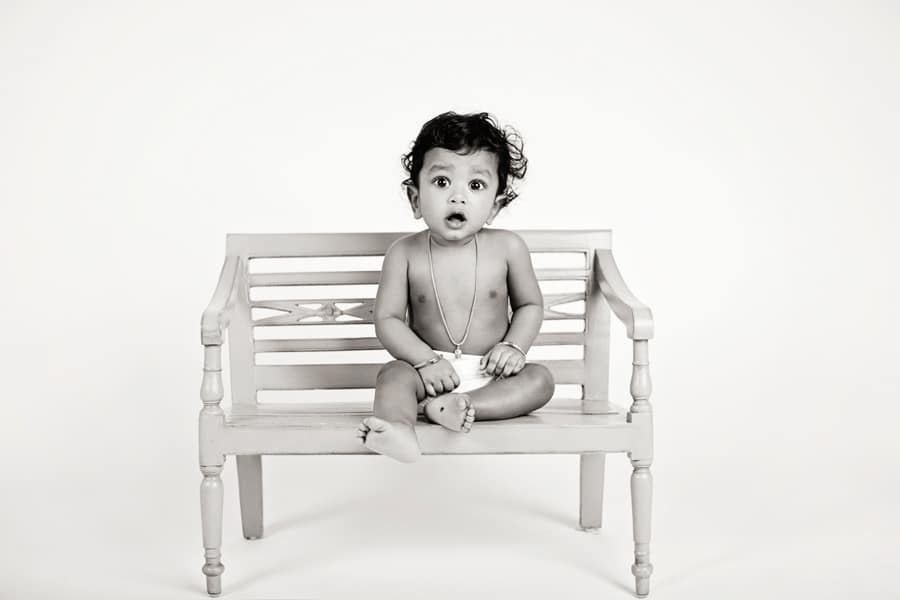 gorgeous 6 month old baby wasn't so thrilled to be in the studio