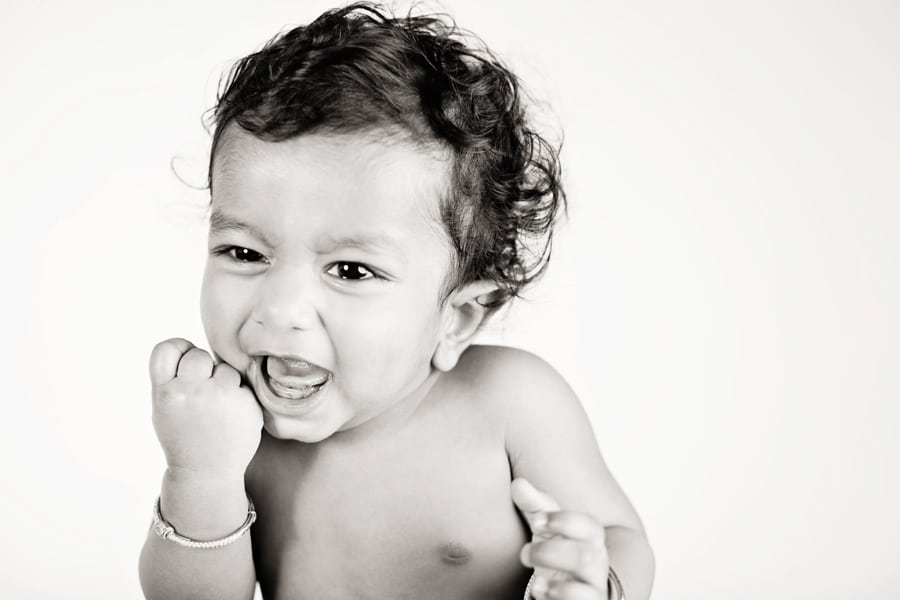 gorgeous 6 month old baby wasn't so thrilled to be in the studio