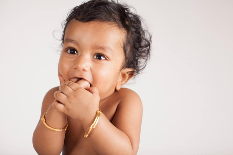 gorgeous 6 month old baby wasn't so thrilled to be in the studio