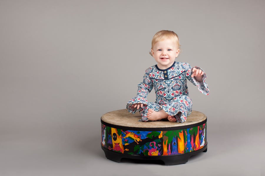 Russian doll and little girl posing in adorable studio session