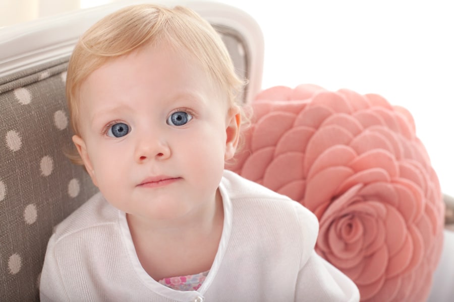 Russian doll and little girl posing in adorable studio session