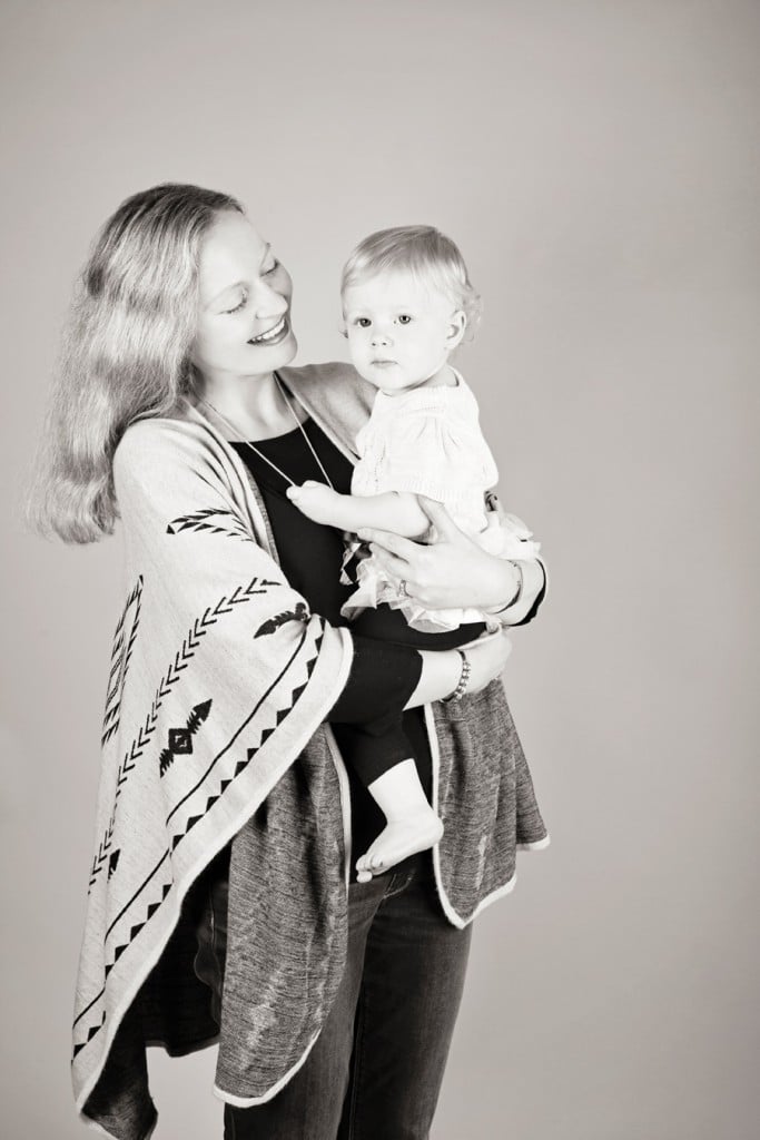Russian doll and little girl posing in adorable studio session