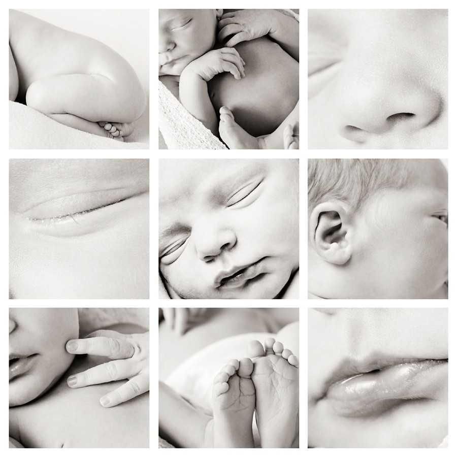 in-home newborn session with the cutest baby posing