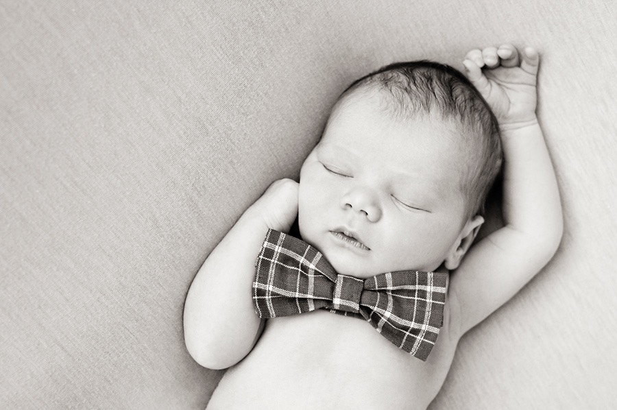 Black and white newborn photography