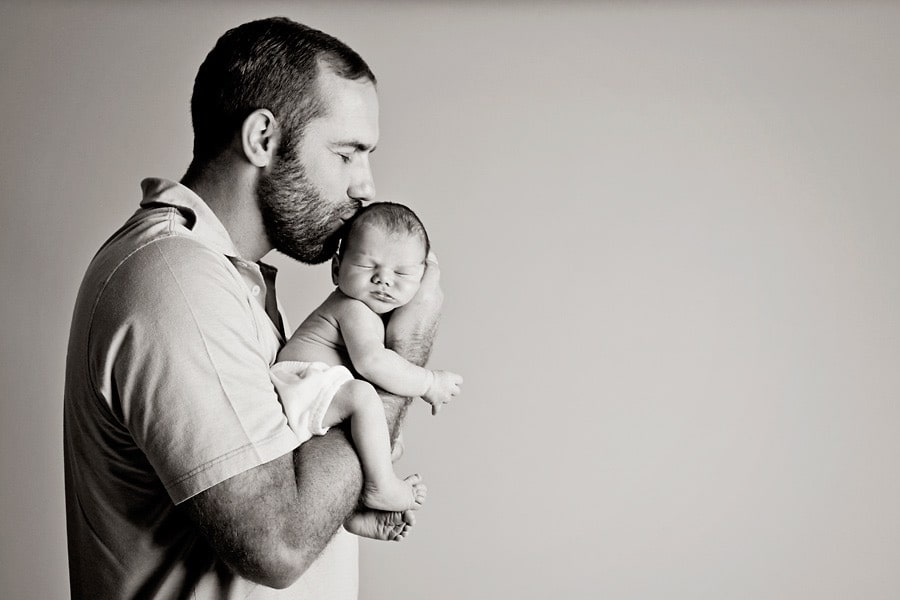Black and white newborn photography