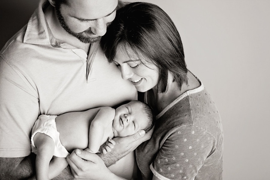 Black and white newborn photography