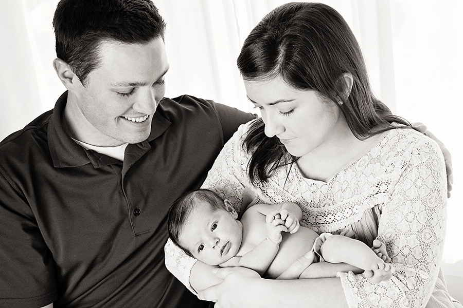 newborn baby girl in luxury Dallas Studio