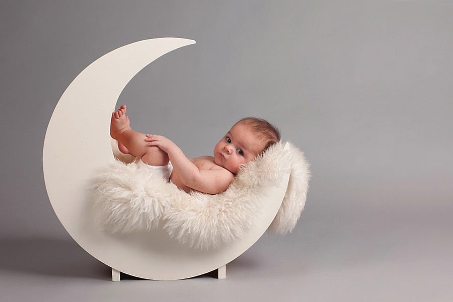 adorable three month old baby photos in private studio