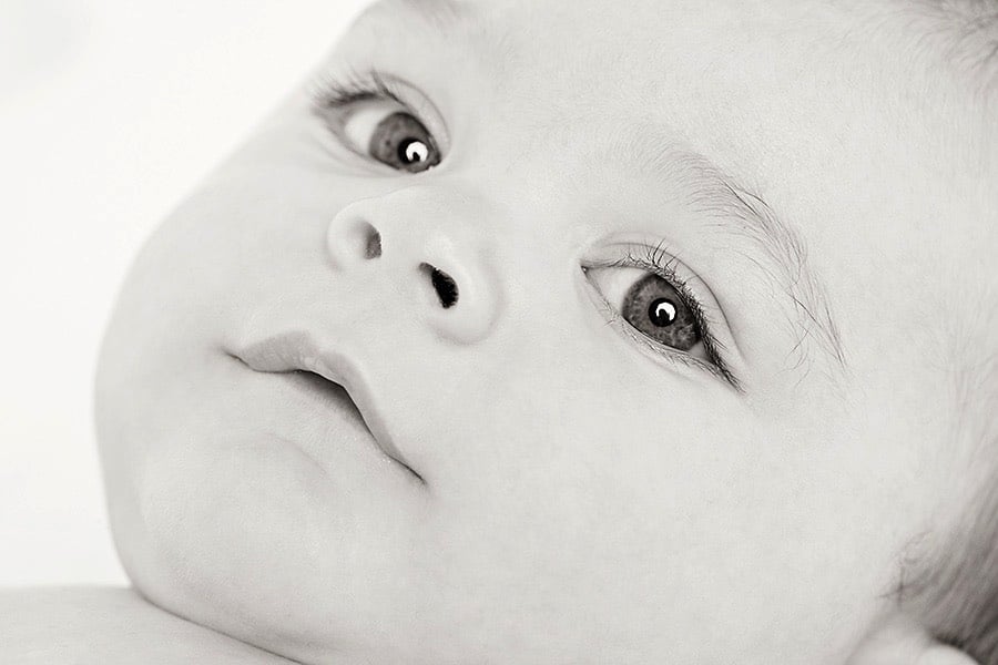 adorable three month old baby photos in private studio