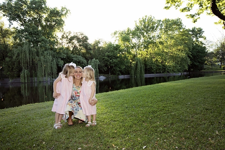 outdoor family photography session with beautiful little girls