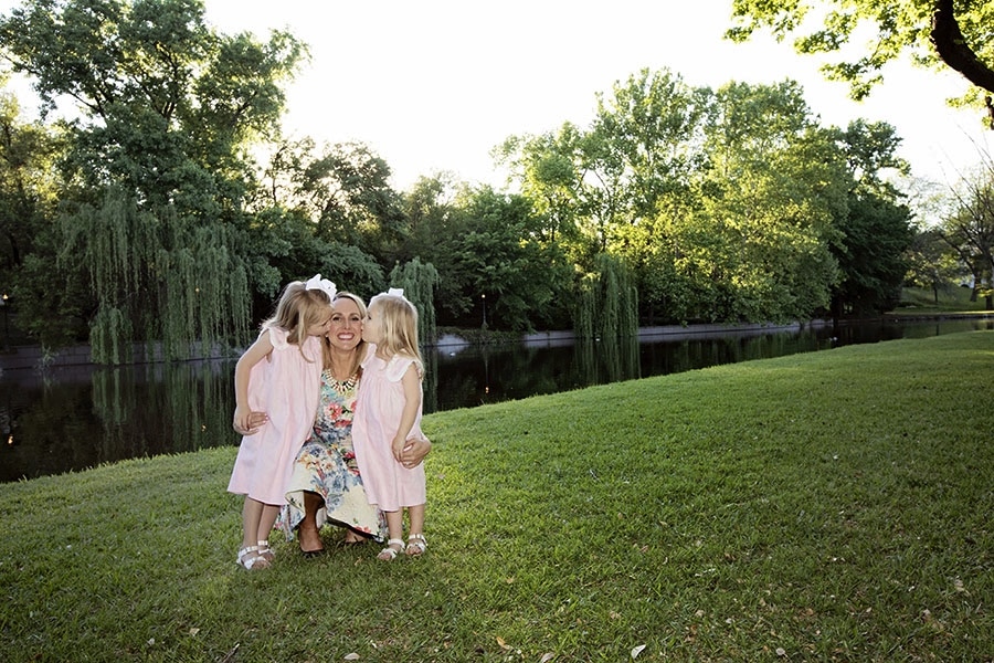 outdoor family photography session with beautiful little girls