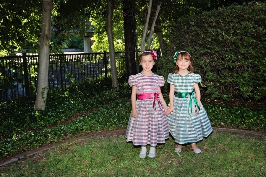 beautiful family photos with twin daughters