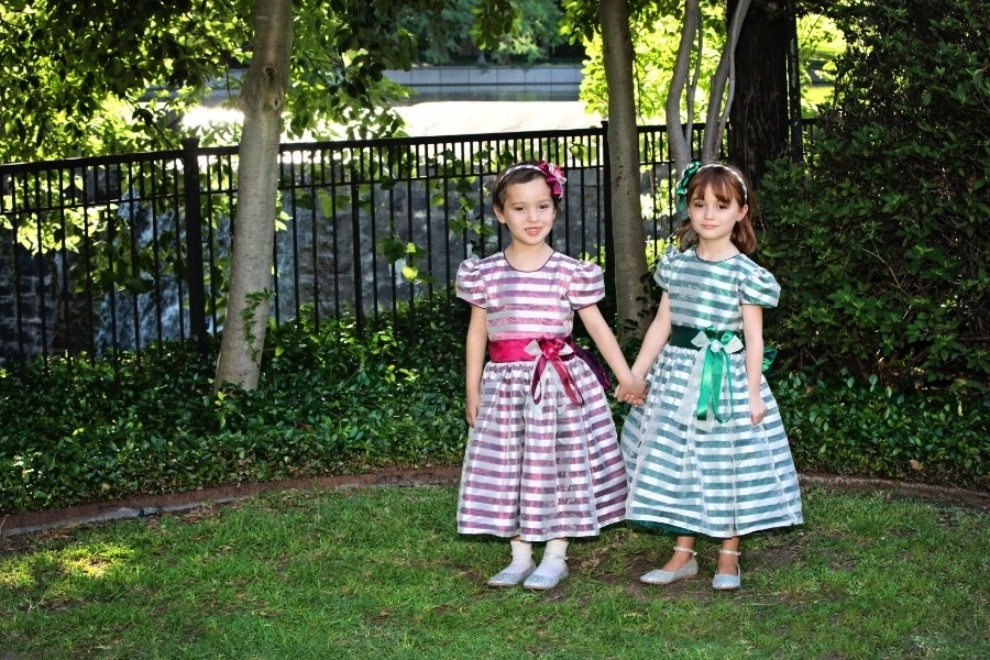 beautiful family photos with twin daughters