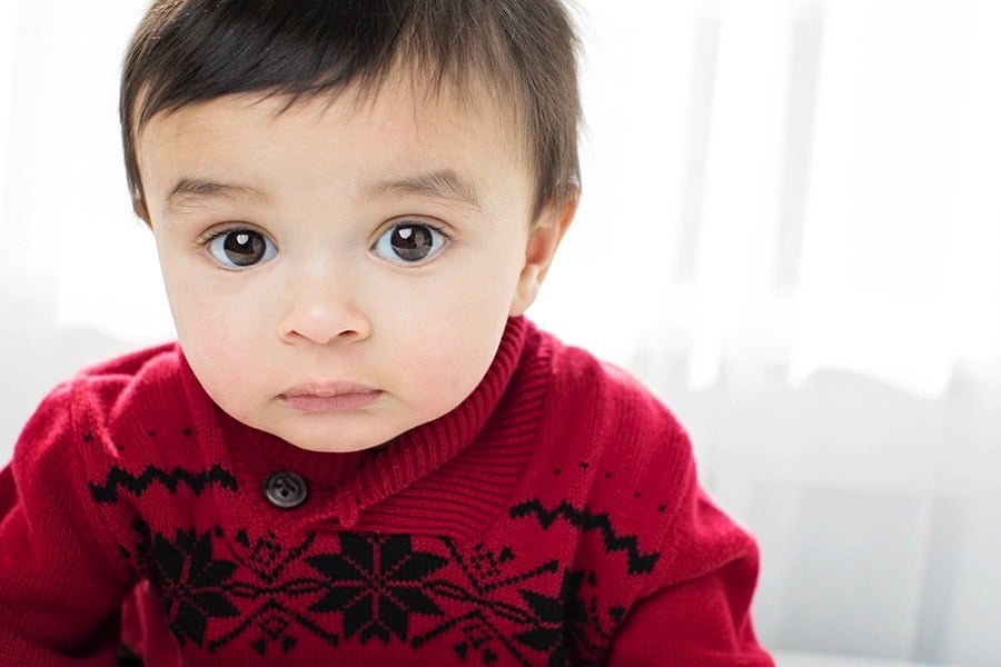 cutest six-month session in private Dallas Studio