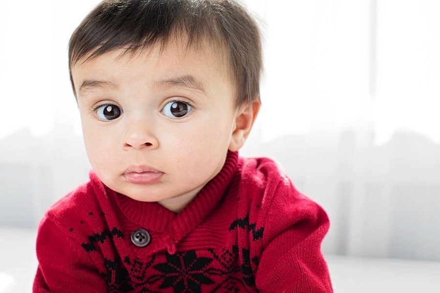 cutest six-month session in private Dallas Studio