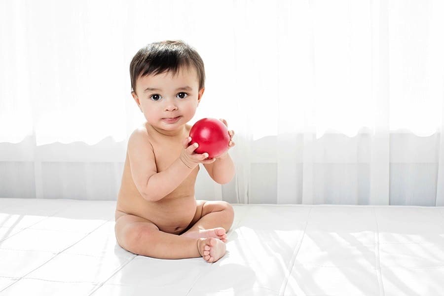 cutest six-month session in private Dallas Studio