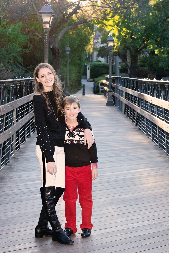 gorgeous kids posing during family session outside in dallas