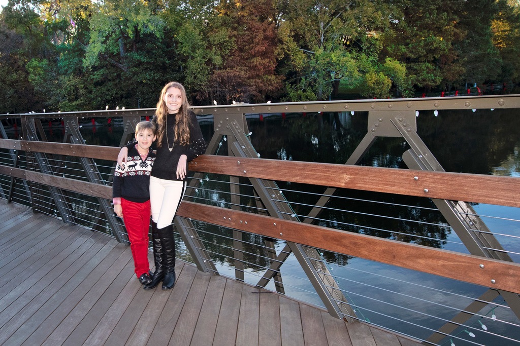 gorgeous kids posing during family session outside in dallas