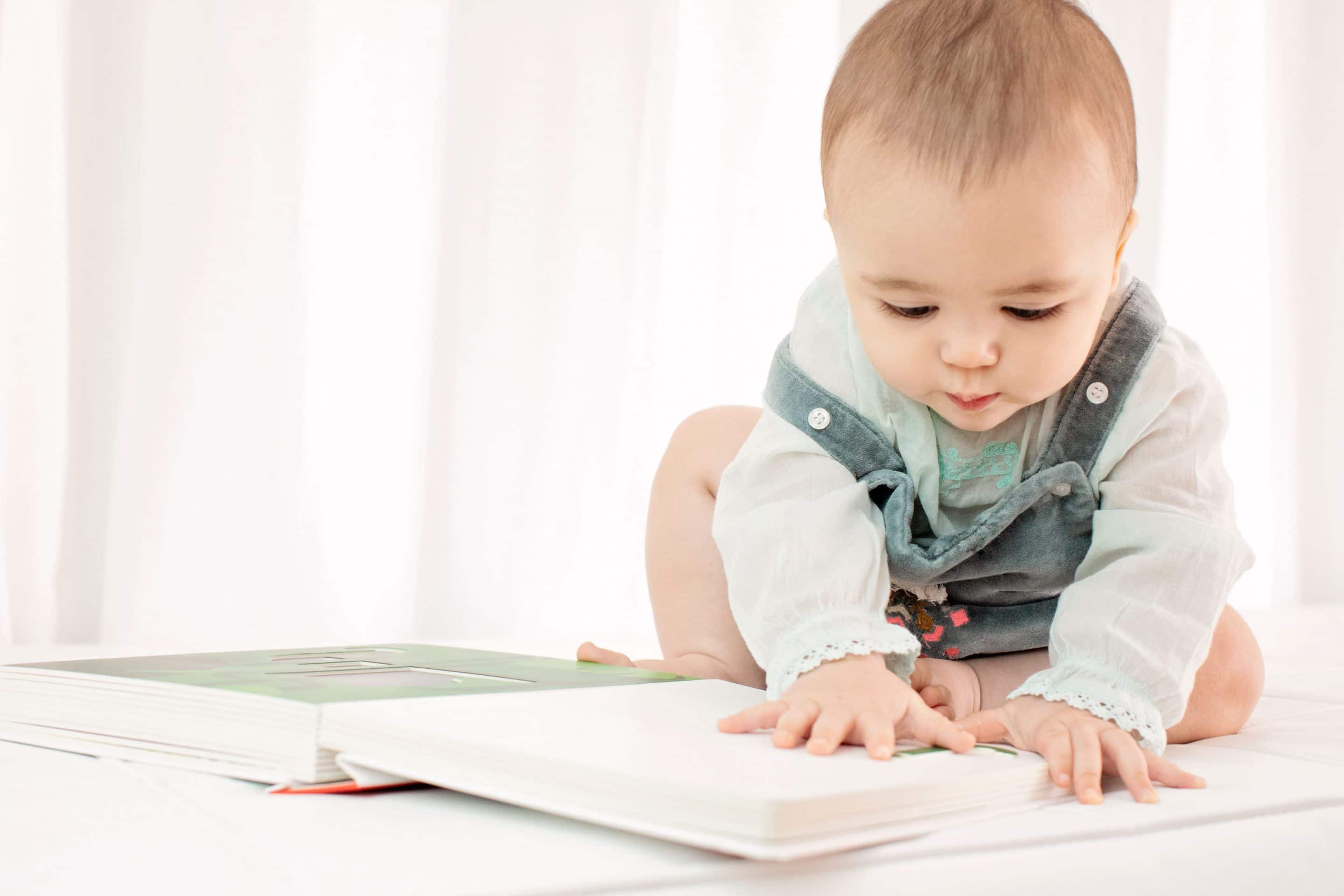 the cutest six month baby running around private studio