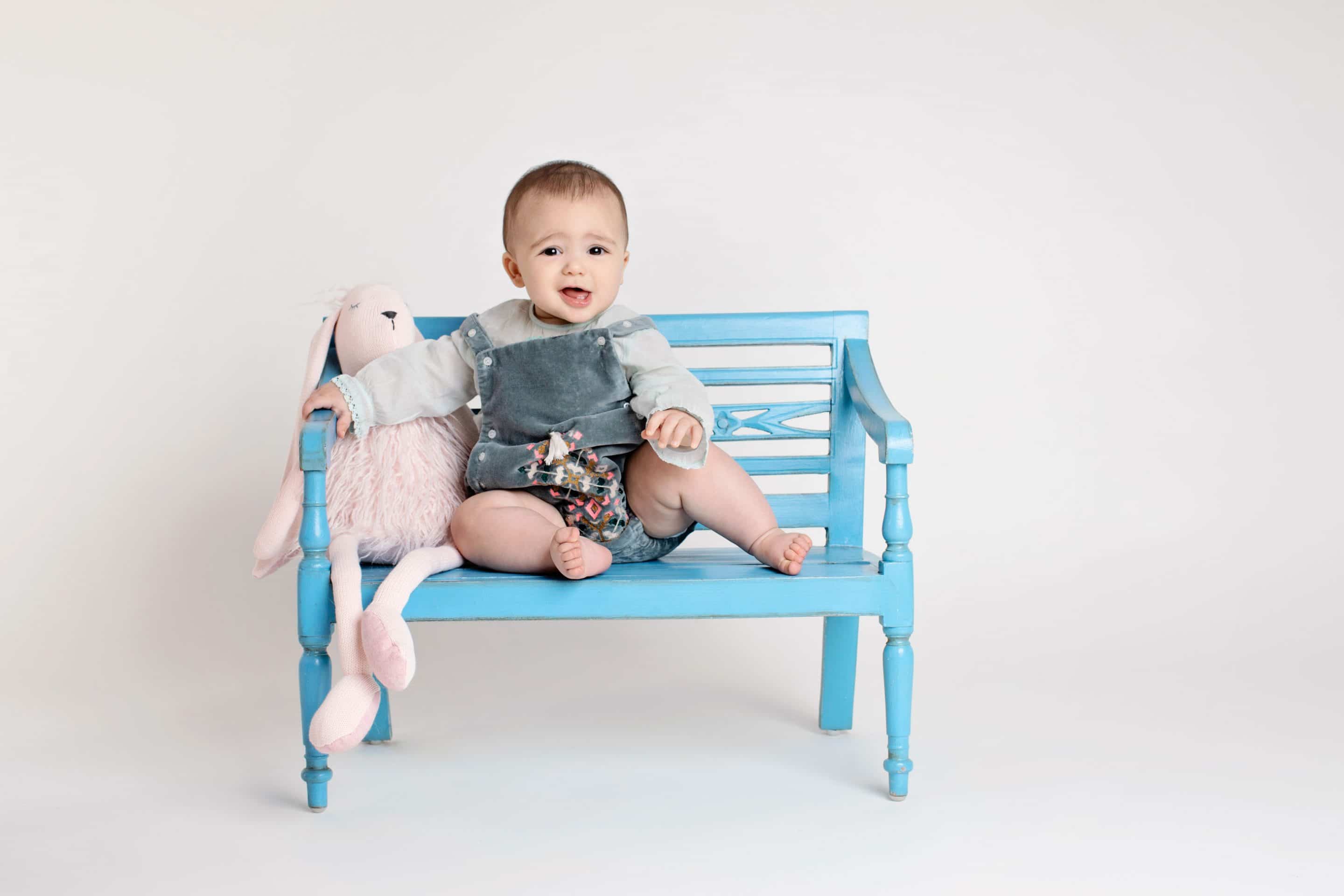 the cutest six month baby running around private studio