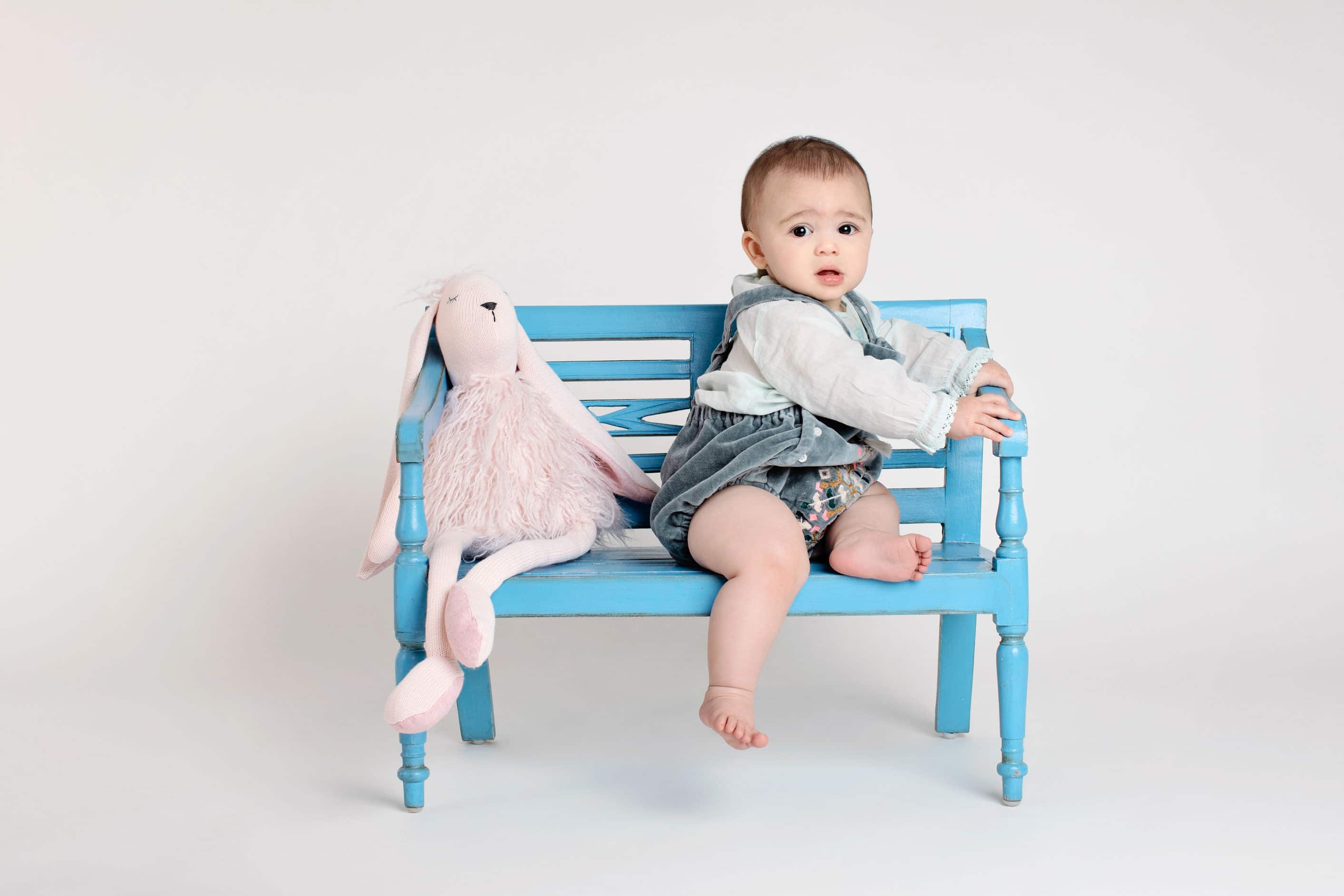 the cutest six month baby running around private studio