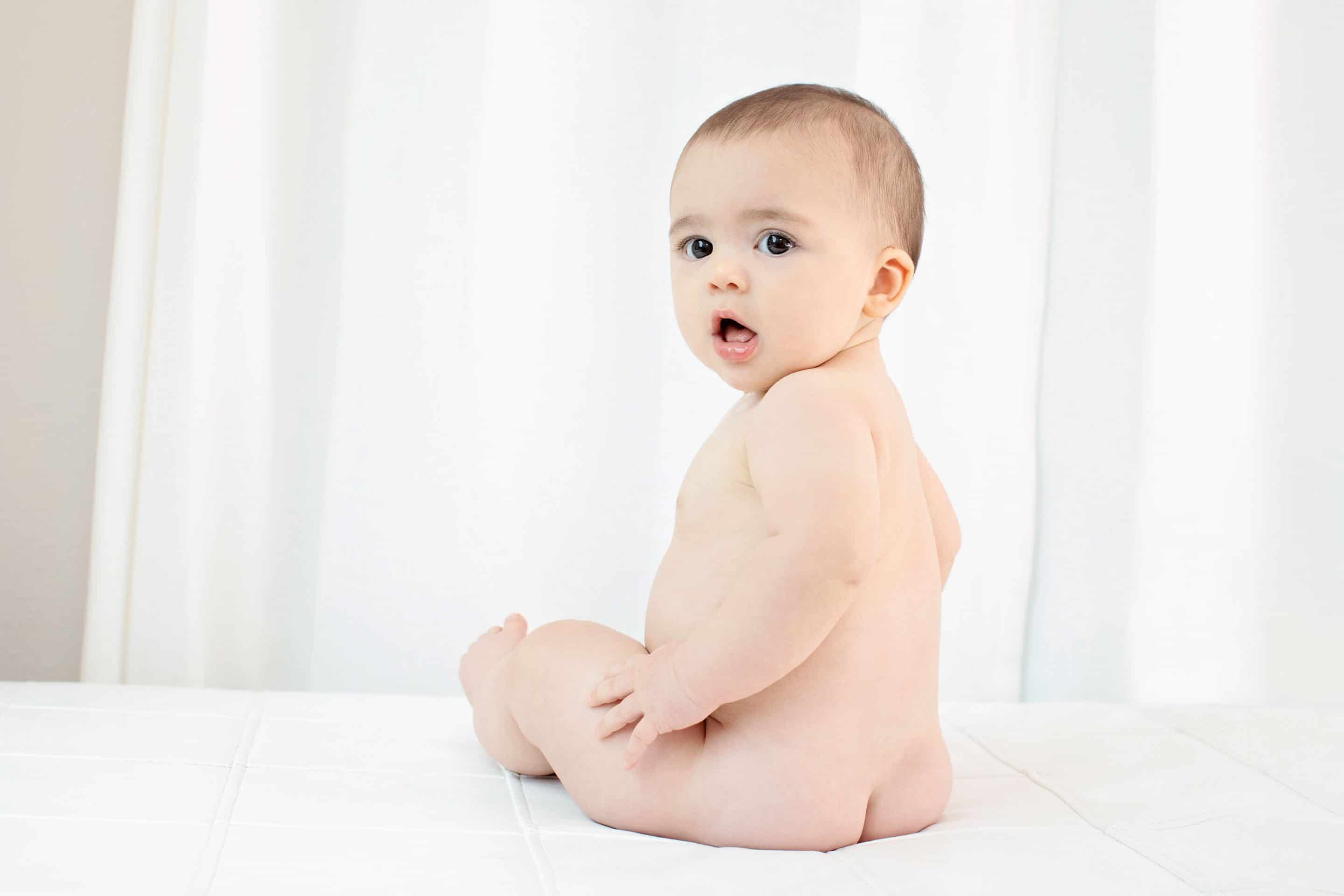 the cutest six month baby running around private studio