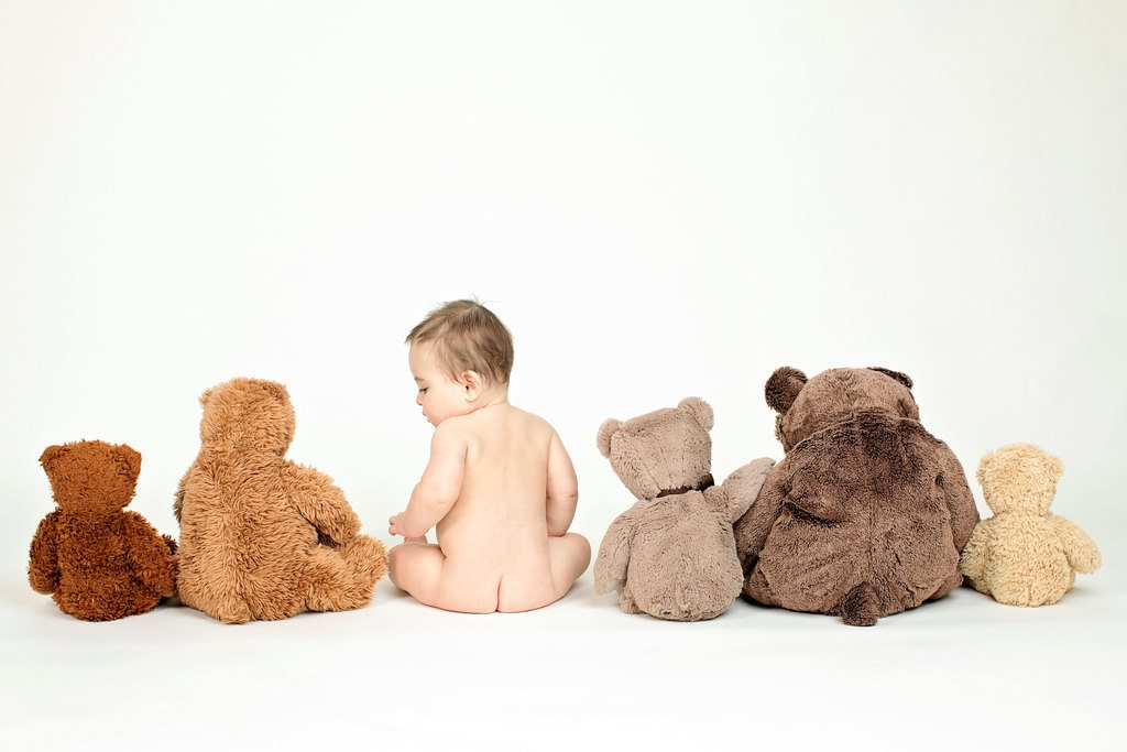 gorgeous six-month session with little boy and teddy bears