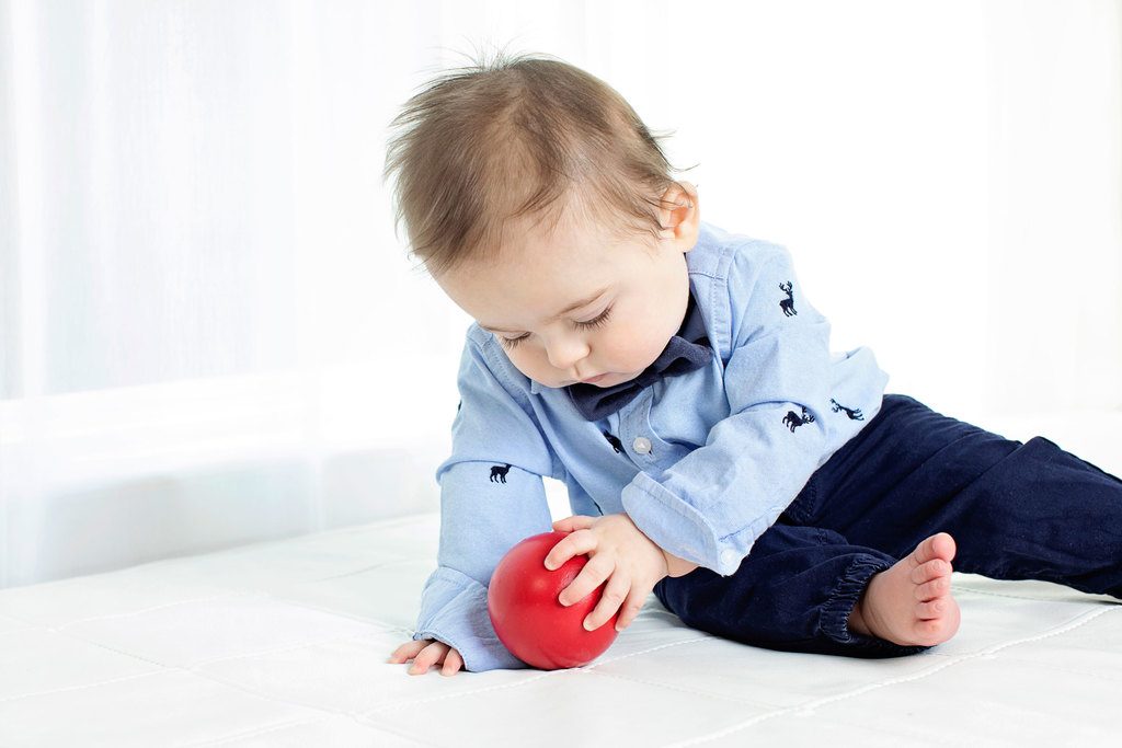 dapper six-month session in Dallas studio