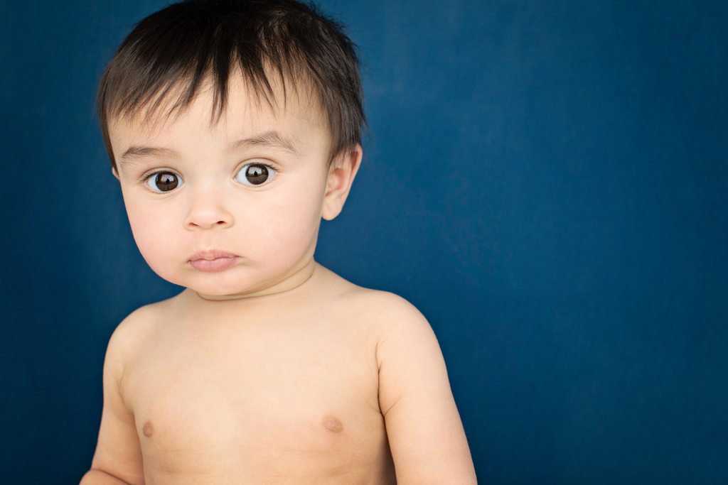 beautiful six-month session for little boy's first year album