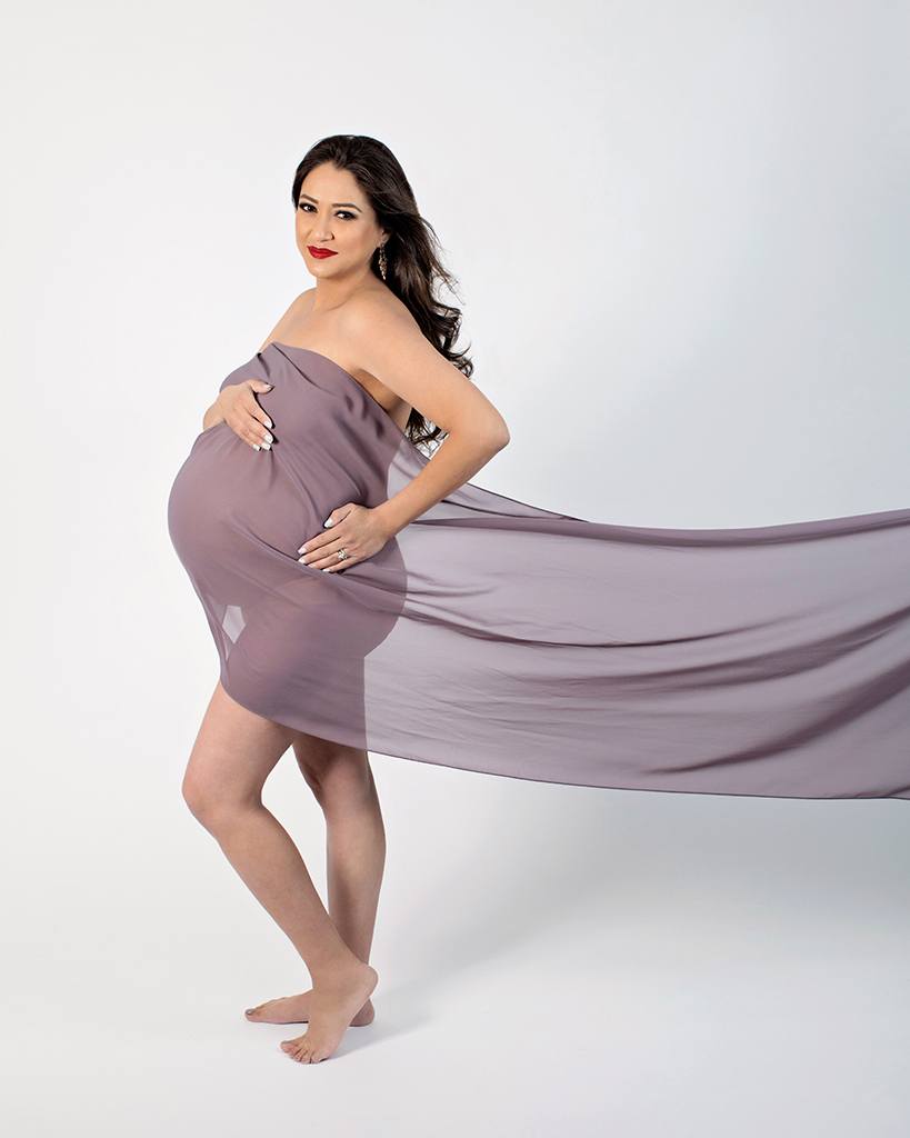 studio maternity session for expecting mama