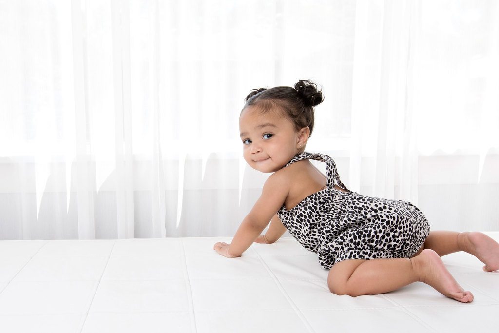 beautiful six-month session with little girl in private dallas studio