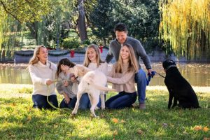 family shoot with daughters and dogs