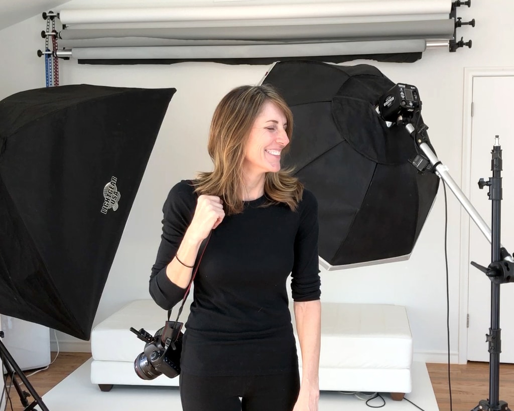 Behind the scenes at a photoshoot in the Private Miette Photography Studio