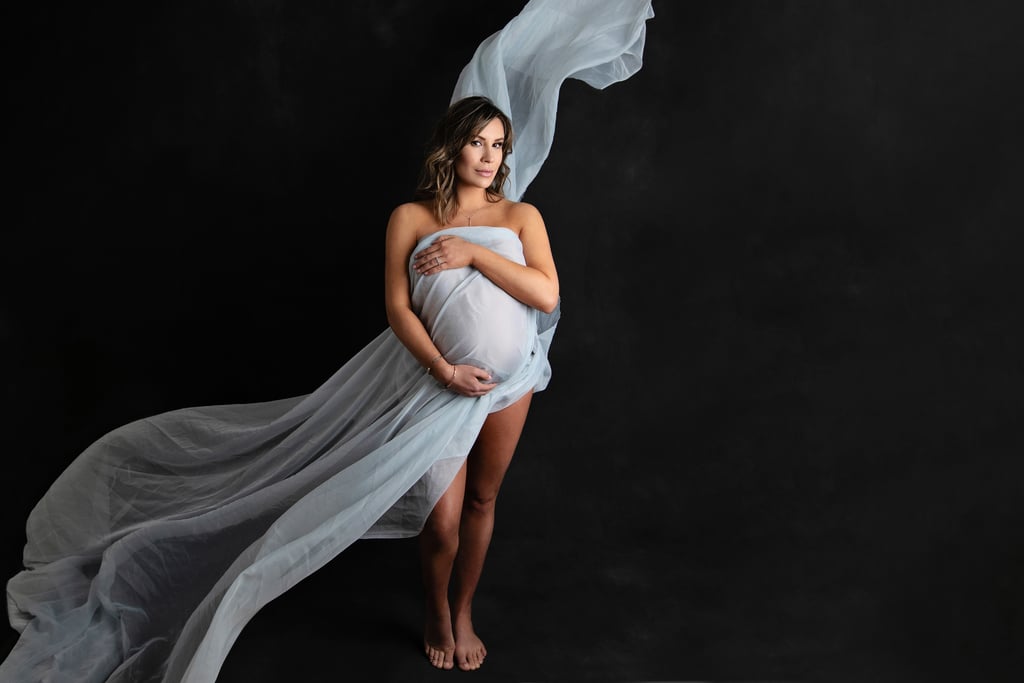 gorgeous studio maternity session with very cinematic and romantic shots