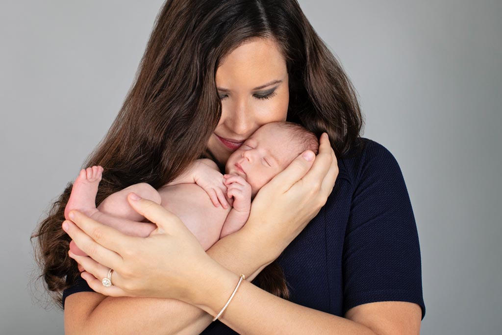 sleepy newborn session in private dallas studio