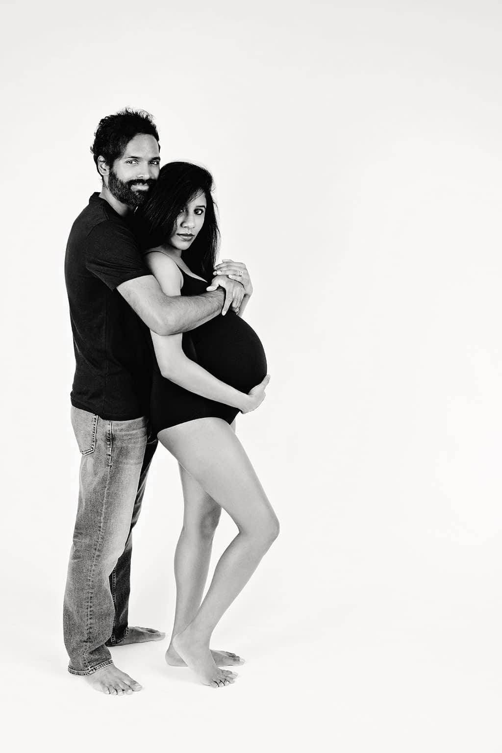 Studio maternity session filled with variety of looks