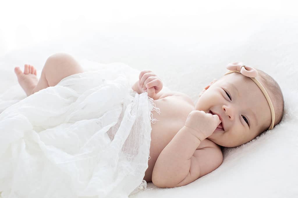 soft newborn session for gorgeous one month old girl