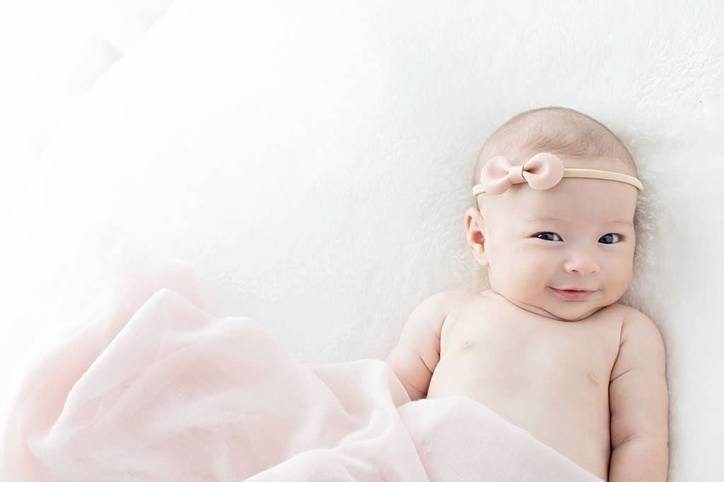 soft newborn session for gorgeous one month old girl
