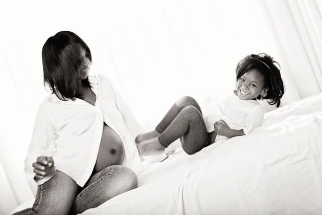 gorgeous maternity session in private studio with family involved