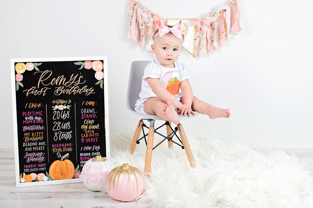 adorable first birthday celebration in private studio session