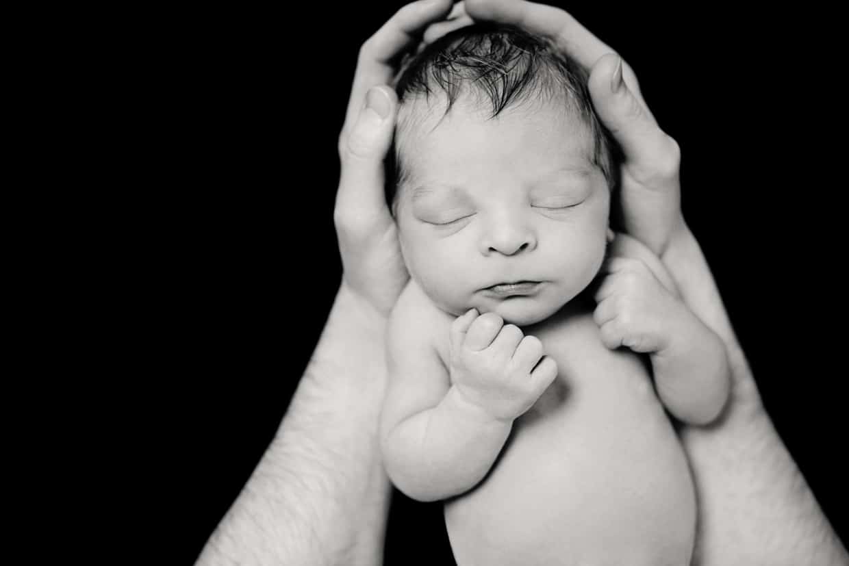 newborn baby boy in private dallas studio