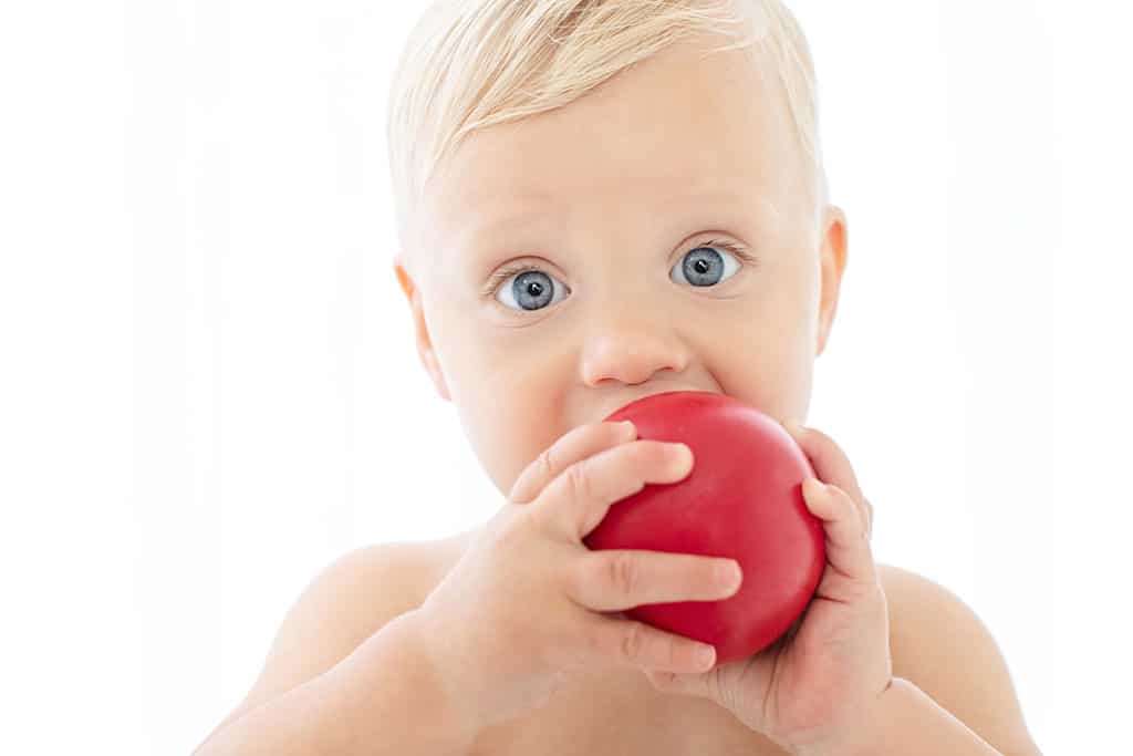 adorable one year old blue eyed toddler in private dallas studio