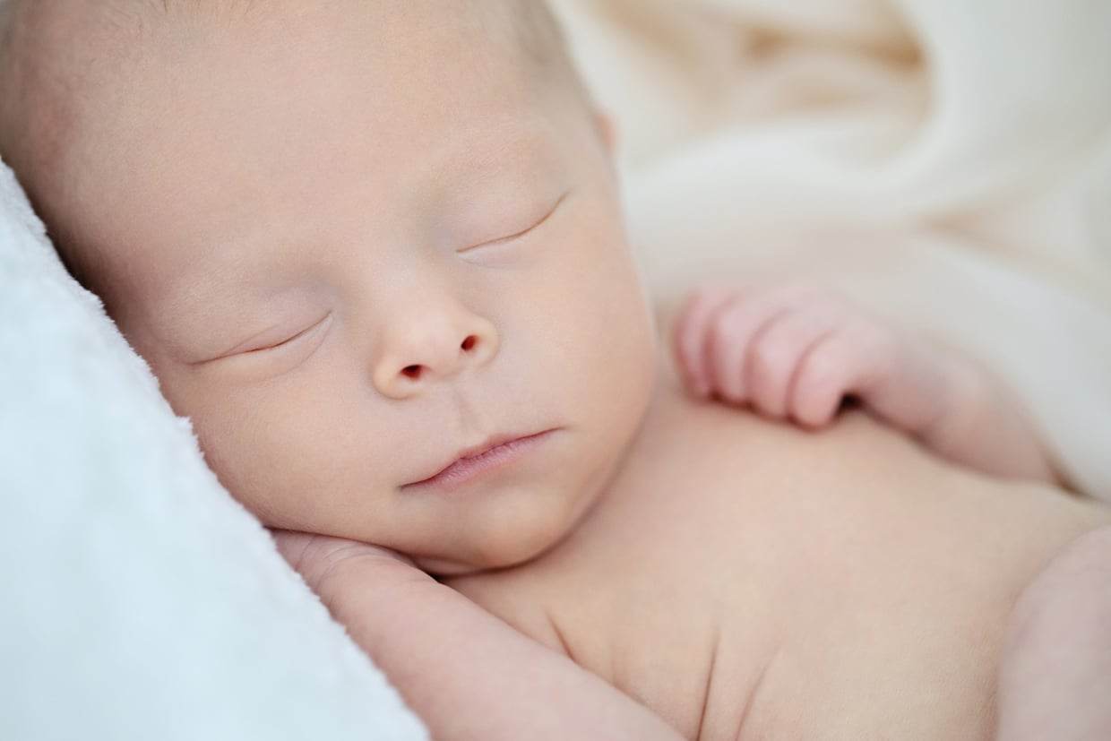 little newborn baby in private dallas studio session